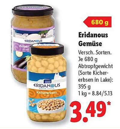 Eridanous Gemüse 680 g – Köstliche Sorten zu einem unschlagbaren Preis!