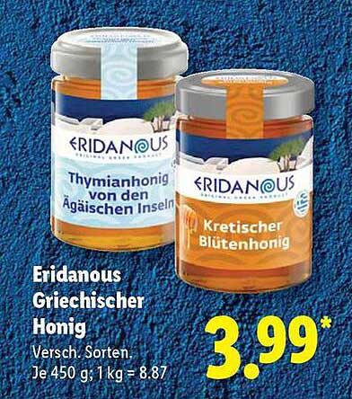 Eridanous Griechischer Honig - Verschiedene Sorten