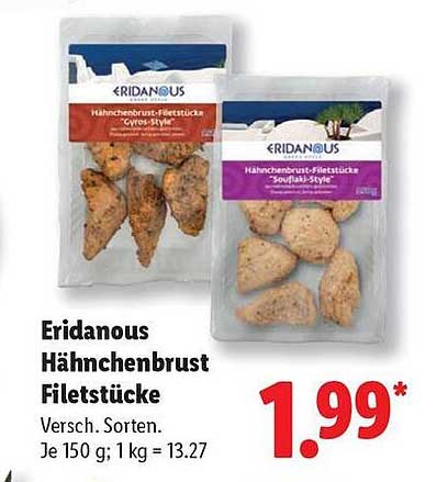 Eridanous Hähnchenbrust Filetstücke