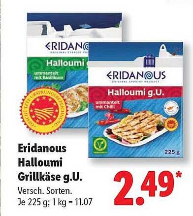 Eridanous Halloumi Grillkäse g.U. - Verschiedene Sorten