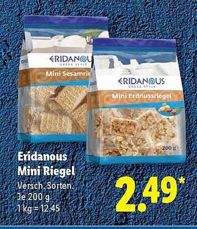 Eridanous Mini Riegel 200 g - Verschiedene Sorten