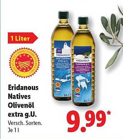 Eridanous Natives Olivenöl extra g.U. – 1 Liter