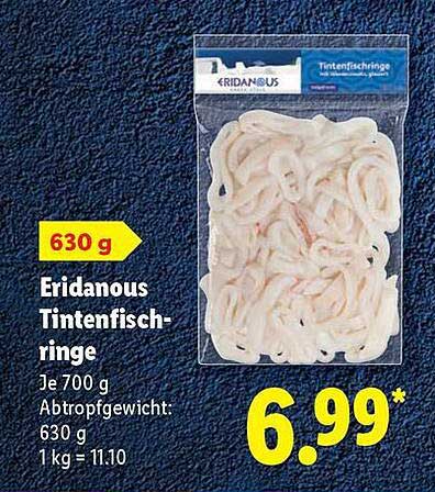 Eridanous Tintenfischringe 630 g