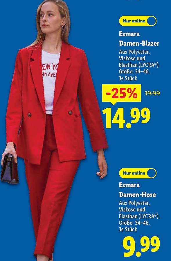 Esmara Damen-Blazer und Damen-Hose