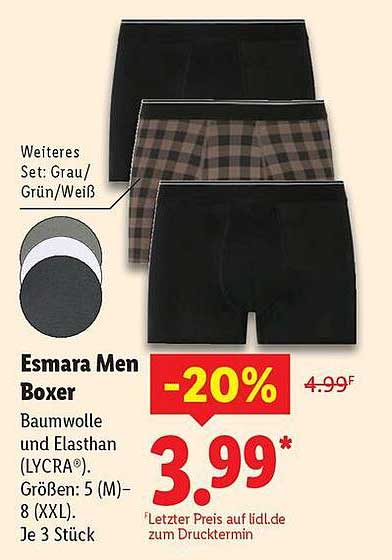 Esmara Men Boxer - 3 Stück für nur 3,99€!