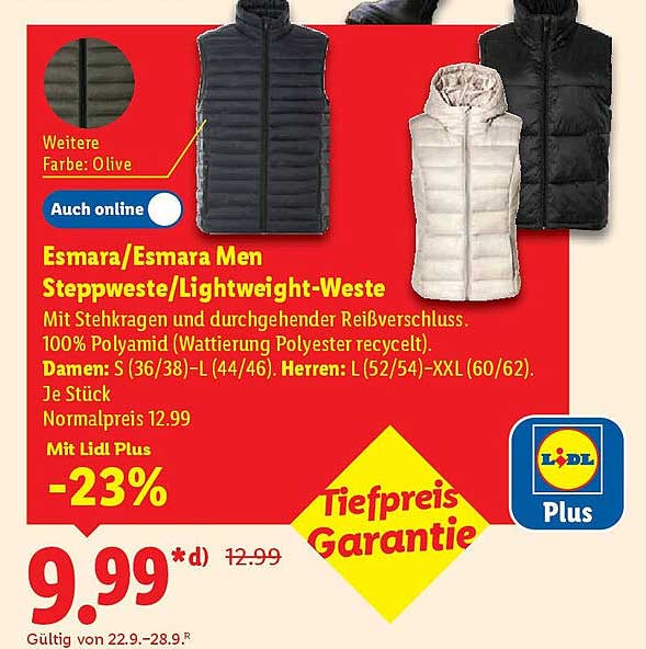 Esmara Men Steppweste/Lightweight-Weste