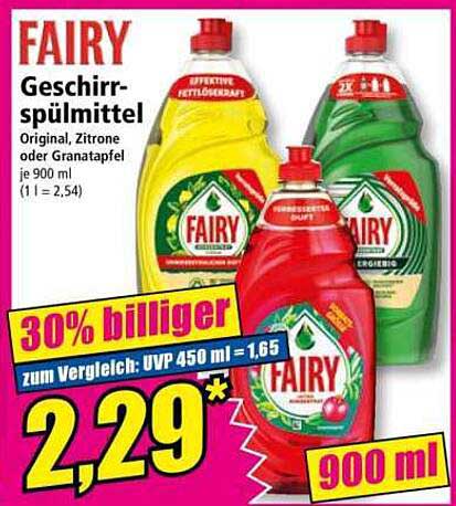FAIRY Geschirrspülmittel - Original, Zitrone oder Granatapfel 900 ml