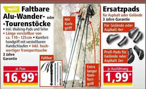Faltbare Alu-Wander- oder Tourenstöcke