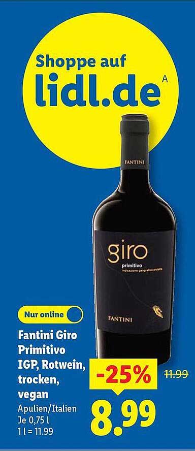 Fantini Giro Primitivo IGP, Rotwein, trocken, vegan