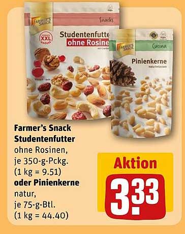 Farmer’s Snack Studentfutter ohne Rosinen oder Pinienkerne