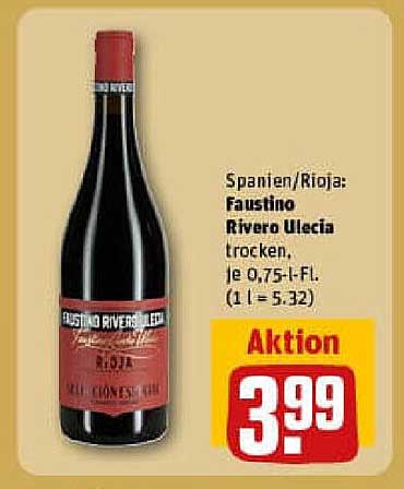 Faustino Rivero Ulecia trockener Rioja, 0,75 l