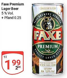 Faxe Premium Lager Beer 5% Vol.