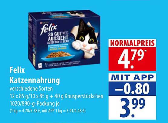 Felix Katzennahrung verschiedene Sorten