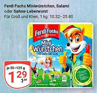 Ferdi Fuchs Miniwürstchen, Salami oder Sahne-Leberwurst