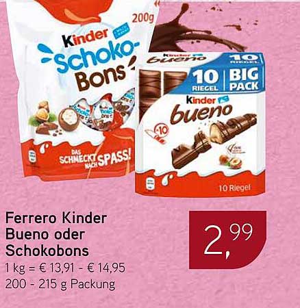 Ferrero Kinder Bueno oder Schokobons