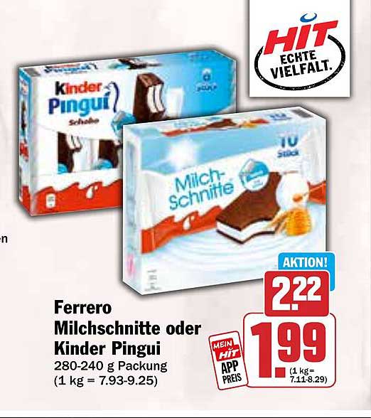 Ferrero Milchschneitte oder Kinder Pingui