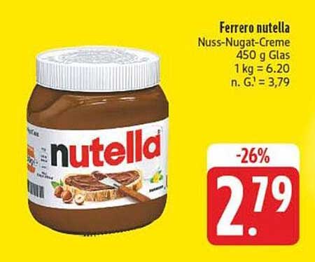 Ferrero nutella Nuss-Nugat-Creme 450 g Glas