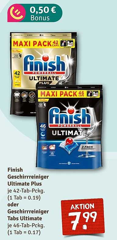 Finish Geschirrreiniger Ultimate Plus 42-Tabs oder Geschirrreiniger Tabs Ultimate 46-Tabs