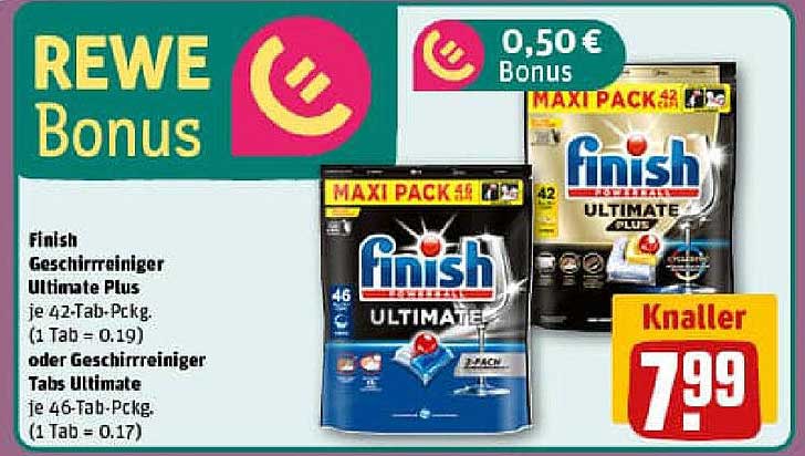 Finish Geschirrreiniger Ultimate Plus oder Tabs Ultimate