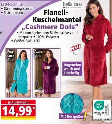 Flanell-Kuschelmantel 'Cashmere Dots'