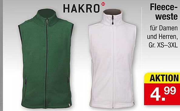 Fleece-Weste für Damen und Herren, Gr. XS–3XL