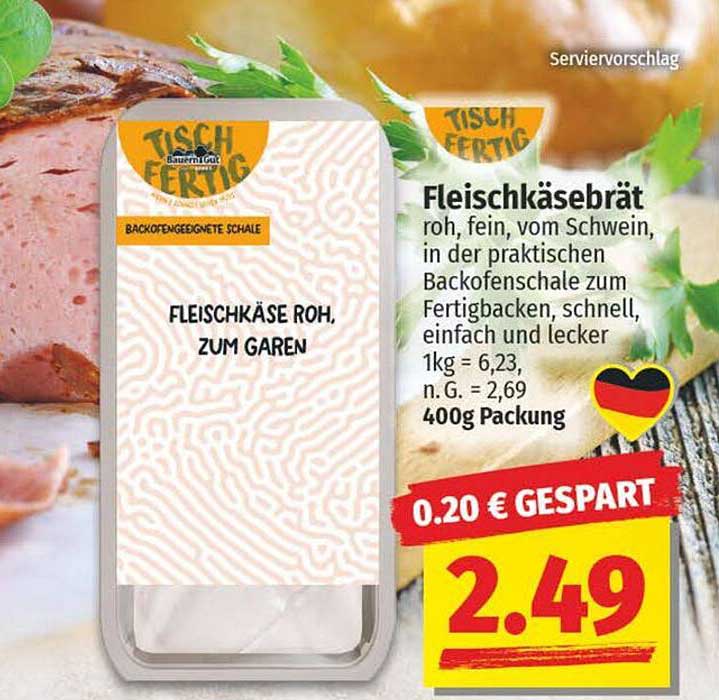 Fleischkäse roh, zum Garen