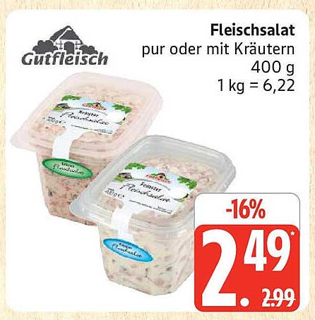 Fleischsalat pur oder mit Kräutern 400 g