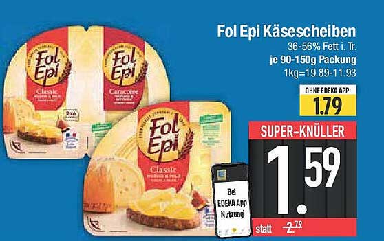 Fol Epi Käse­scheiben 90-150g Packung