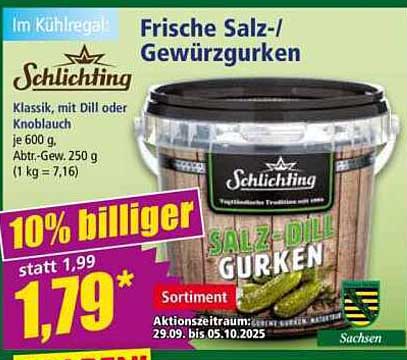 Frische Salz-/Gewürzgurken