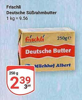 Frischli Deutsche Süßrahmbutter 250 g