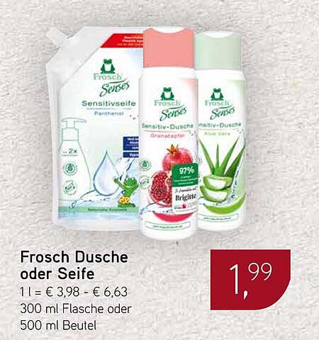 Frosch Dusche oder Seife - Sensitiv-Dusche und Seife für ein sanftes Hautgefühl