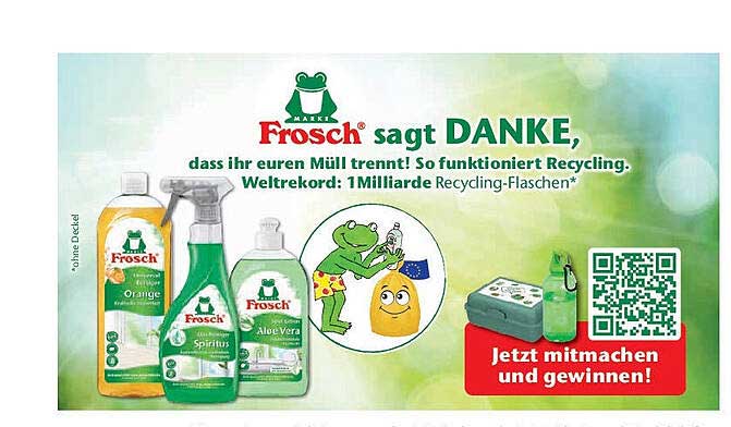 Frosch Umweltfreundliche Reinigungsmittel - Ein herzliches Dankeschön fürs Mülltrennen!
