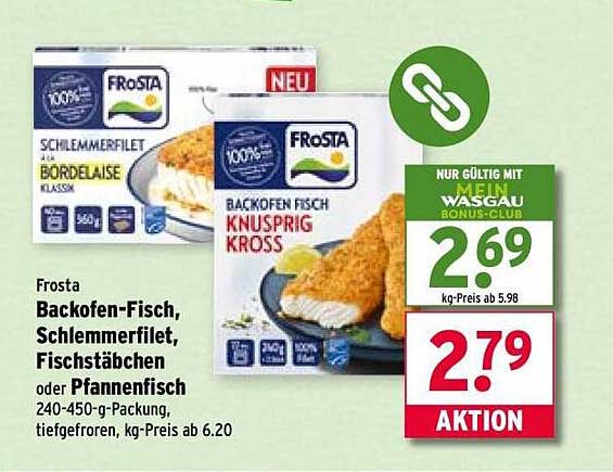 Frosta Backofen-Fisch, Schlemmerfilet, Fischstäbchen oder Pfannenfisch
