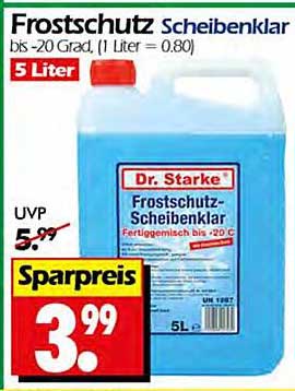 Frostschutz Scheibenklar bis -20 Grad - 5 Liter