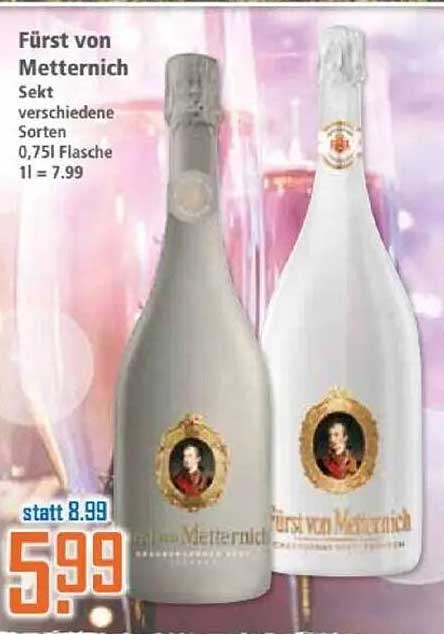 Fürst von Metternich Sekt, verschiedene Sorten, 0,75l Flasche