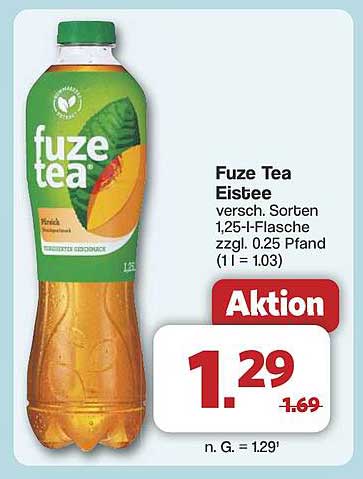 Fuze Tea Eistee 1,25 l Flasche - Verschiedene Sorten