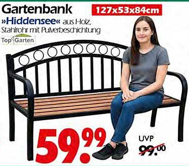 Gartenbank »Hiddensee« aus Holz, Stahlrohr mit Pulverbeschichtung