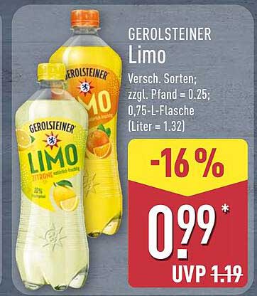 GEROLSTEINER Limo - Verschiedene Sorten