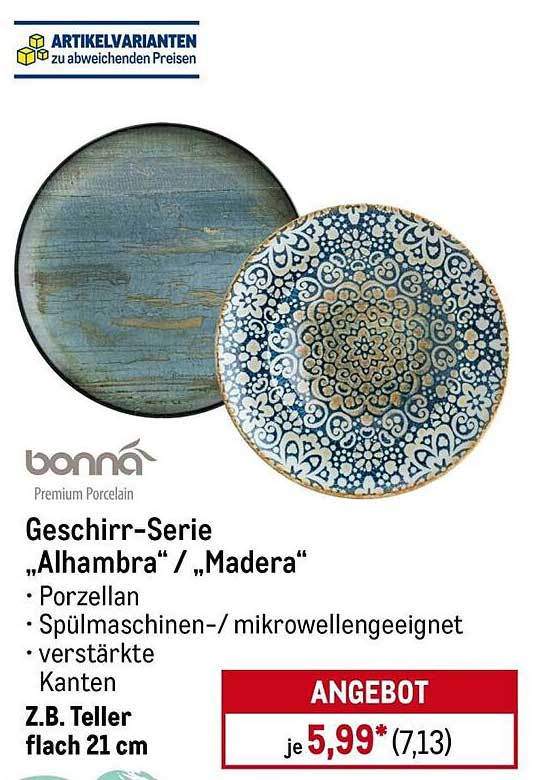 Geschirr-Serie "Alhambra" / "Madera"