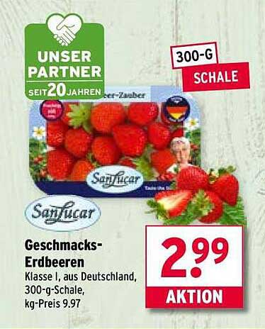 Geschmacks-Erdbeeren 300-g-Schale - jetzt im Angebot!