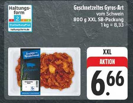 Geschnetzeltes Gyros-Art vom Schwein - 800 g XXL SB-Packung