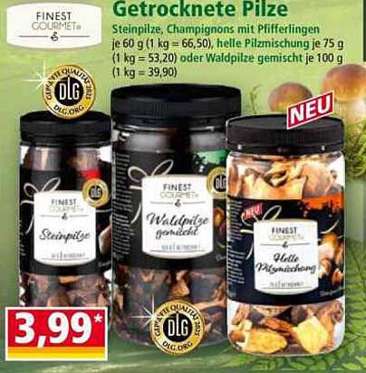 Getrocknete Pilze - Steinpilze, Champignons, Waldb Pilze