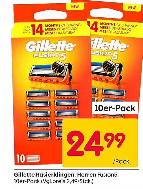 Gillette Rasierklingen, Herren Fusion5 10er-Pack