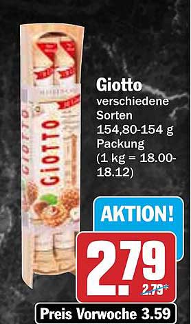 Giotto verschiedene Sorten 154,80-154 g Packung