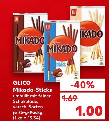 GLICO Mikado-Sticks, umhüllt mit feiner Schokolade - -40%!