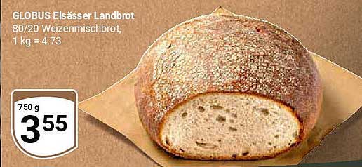 GLOBUS Elsässer Landbrot 80/20 Weizenmischbrot