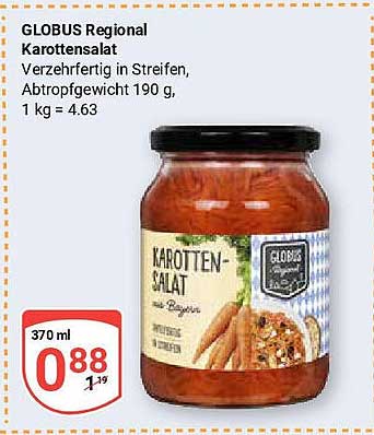 GLOBUS Regional Karottensalat 370 ml