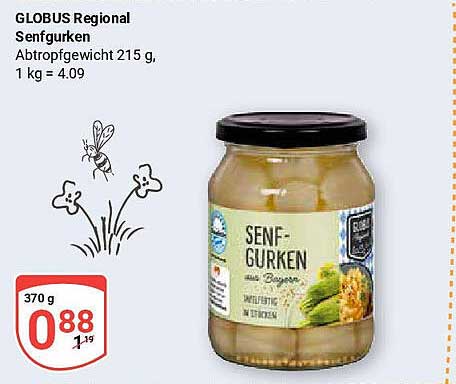 GLOBUS Regional Senfgurken 370 g