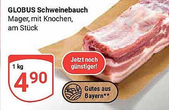 GLOBUS Schweinebauch, mager, mit Knochen, am Stück