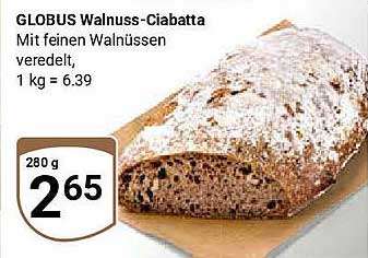 GLOBUS Walnuss-Ciabatta mit feinen Walnüssen